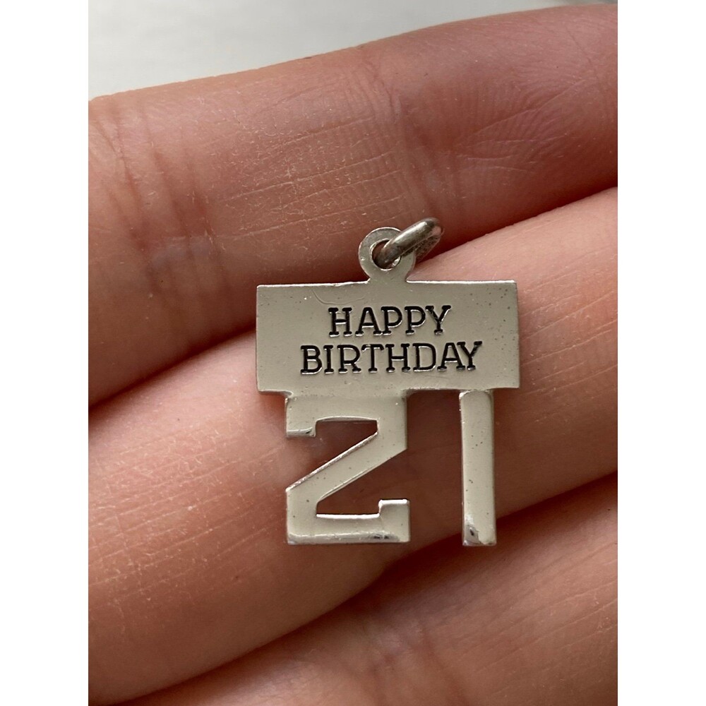 Wells Sterling Silver Happy Birthday 21 Charm